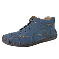 Bottines Homme, Chaussures de Travail Plates Chukka, Randonnée & Trekking Extérieur, Cuir Mi-Montant, Rembourrées Coton, Chaudes à Lacets, Fait Main