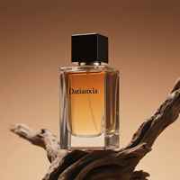 Botol parfum desain 100Ml, botol parfum persegi kaca bening kosong dengan kotak