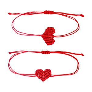 Pulsera Roja Hecha a Mano con Forma de Corazón Ajustable para Mujeres <span class=keywords><strong>y</strong></span> Niñas, Pulsera de <span class=keywords><strong>la</strong></span> <span class=keywords><strong>Amistad</strong></span> para Parejas, Accesorio para el Día de San Valentín - Product Image 5