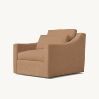 Fauteuil lounge texturé marron scandinave haut de gamme, fauteuil d'appoint rembourré confortable, canapé simple moderne et minimaliste pour la décoration de chambre