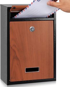 Kim loại Treo Tường Hộp thư với tấm nhựa Tên tấm trên hộp thư nhà vườn ngoài trời Thư hộp - Product Image 1