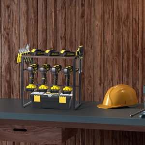 <b>Heavy</b>-<b>Duty</b> Metal Power Tools Storage Box Wall-Mounted Garage <b>Shelf</b> Display Rack - Product Image 2
