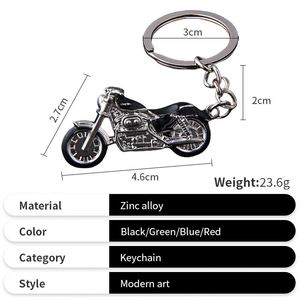 Porte-clés en forme de moto très vendus, cadeau promotionnel, porte-clés en métal vert pour les entreprises - Product Image 3
