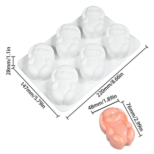 Food Grade 3D Teddy Rabbit Silicone Molds Non-Stick Silicone <b>Moulds</b> for Mousse Cake Chocolate <b>Soap</b> Ice Cream & French Dessert - Product Image 3