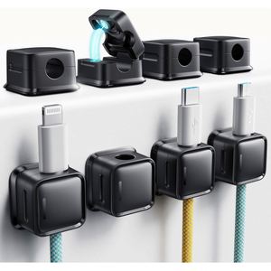 Organizador de Cables Ajustable para Montar en la Pared con Clips Magnéticos Adhesivos Fuertes para la Gestión de Cables en el Baño - Product Image 1