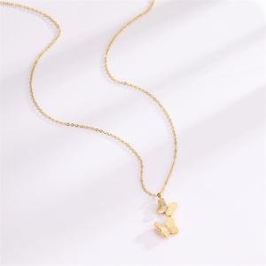 Collier pour femme de haute qualité, plaqué or, en acier inoxydable, avec pendentif papillon en zircon - Product Image 3