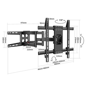 Phổ chuyển động đầy đủ TV Wall Mount cho hầu hết 40-75 inch Bracket với Dual xoay có khớp nối ARM Max VESA 600x400 mét lên đến 40 kg - Product Image 5