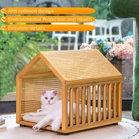 Lit de chat en rotin PVC haut de gamme forme rectangulaire monocouche Pet-Safe Scratch-Resistant Space-Saving Factory Wholesale