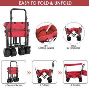 Mini Camping Trolley Folding <strong>Wagon</strong> <strong>Beach</strong> Cart Foldable Outdoor Utility <strong>Wagon</strong> Foldable Cart <strong>Wagon</strong> - Product Image 6