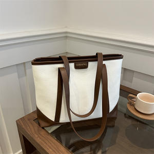 2026 New Fashion Korean Style Woman's Tote Bags <b>Large</b> Capacity Stitching Color Woman's <b>Handbags</b> PU Leather <b>Handbags</b> for Book - Product Image 1