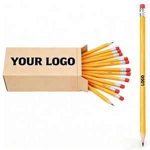 Promotion d'usine en gros : Crayons en bois HB standard avec logo personnalisé pour l'éducation et les cadeaux de bienvenue - Product Image 1