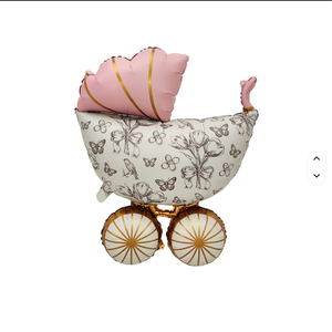 Palloncino in Foil Vintage Floreale BLN a Forma di Carrozzina per Bambini, Palloncini Rotondi '<span class=keywords><strong>Oh</strong></span> <span class=keywords><strong>Baby</strong></span>' per Decorazioni <span class=keywords><strong>Baby</strong></span> Shower e Feste di Rivelazione del Sesso - Product Image 3
