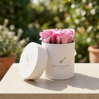 Boîtes à fleurs rondes en papier avec boîte imprimée avec logo personnalisé pour roses boîte d'emballage ronde cadeau pour fleurs
