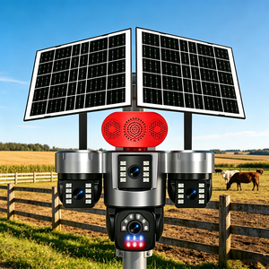S6 Cheap Price Four Lens 4G Solar Security IP Cameras <b>4K</b> AOV PTZ PIR Detection Human Auto Tracking Network <b>CCTV</b> Camera Outdoor - Product Image 1