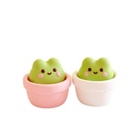 Porte-clés anti-stress à bouton-poussoir, jouet mécanique en forme d'animal en pot, en PLA, design artistique moderne imprimé en 3D, mini lapin, grenouille, chat