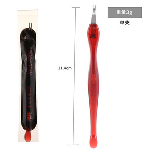 Pousse-cuticules en forme de V profond, double tête, en plastique et acier inoxydable, outil de manucure pour usage domestique - Product Image 3