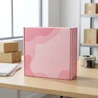 Boîte d'expédition en carton personnalisée rose pour abonnement, emballage pour la vente au détail