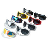 Lunettes de soleil sport polarisées anti-lumière bleue avec logo personnalisé, monture intégrale, effet miroir, coupe-vent, pour cyclisme et activités de plein air, protection UV