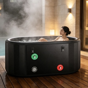 Bañera de hielo inflable portátil multiusos con sistema de enfriamiento y filtro funcional para terapia y recuperación en interiores. - Product Image 1