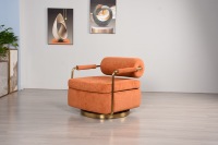 Fauteuil boule moderne modulaire en velours grande taille avec pieds en métal pour salon, bureau à domicile, canapé - Confort et style