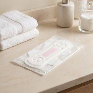 Fabricant de serviettes hygiéniques ultra-fines respirantes en coton biologique personnalisées avec ions négatifs, marque OEM Fujian - Product Image 1