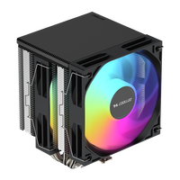 COOLLEO A60T ARGB Radiateur PC à double tour avec 6 caloducs, refroidisseur d'air pour processeur LGA115X/1200/1700/1851AMD, refroidissement profond pour le jeu, TDP 245W