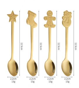 Ensemble de couverts métalliques de Noël, comprenant des cuillères et des fourchettes pour le café, le thé, les desserts, accessoires de fête dans un coffret cadeau élégant - Product Image 6