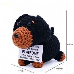 Adorno de Perro Amarillo Hecho a Mano, Tejido a Crochet, Muñeco Corgi, Ideal para Regalos Navideños y Decoración de Fiestas, Producto Acabado Más Vendido - Product Image 2