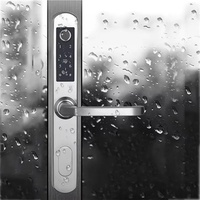 Cerradura Inteligente para Puerta de Acero Inoxidable 304, Impermeable IP66, con Manija Delgada Larga y Corta, Huella Dactilar y Código, para Puertas UPVC de Patio