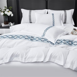 Ensemble de literie de couleur unie en microfibre quatre pièces spécial hôtel blanc de luxe pour hôtel king Size housse de couette ensemble de literie fournisseur - Product Image 5