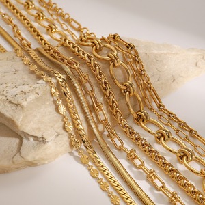 Chocker de chaîne cubaine <span class=keywords><strong>Miani</strong></span> en acier inoxydable plaqué PVD or 18 carats chaîne de corde de serpent torsadé pour hommes Hip Pop - Product Image 1