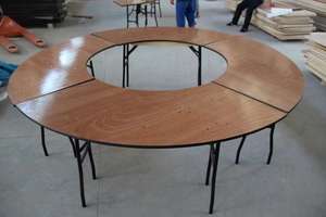 โต๊ะอาหารพับได้รูปครึ่งวงกลม ขนาด 48 นิ้ว 60 นิ้ว 72 นิ้ว ทำจากไม้อัด สำหรับงานเลี้ยง - Product Image 5