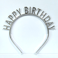 Serre-tête 3D en plastique « Joyeux Anniversaire » – Vente directe usine – Accessoire de fête audacieux pour cheveux – Décoration pour photos de célébration