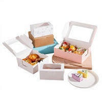 Boîtes d'emballage personnalisées pour cupcakes, tartes aux œufs et desserts, avec finition mate, en carton ivoire, impression quadricolore et fenêtre, pour vente à emporter