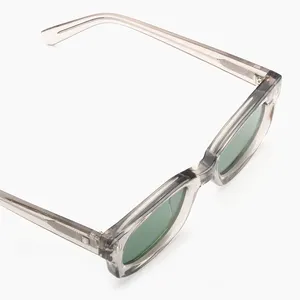Óculos de sol masculino polarizado de alta qualidade, óculos de sol personalizado de acetato de alta qualidade, personalizado, com duas linhas de logotipo