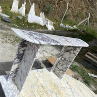 Table console de luxe nordique de haute qualité en marbre Calacatta Viola, décoration d'intérieur, tables console longues personnalisées
