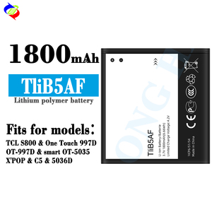 Trung Quốc Điện thoại di động pin Lithium ion 3.7V 1800mAh tlib5af Pin cho <span class=keywords><strong>Alcatel</strong></span> một cảm ứng <span class=keywords><strong>Pop</strong></span> <span class=keywords><strong>C5</strong></span> ot5036 ot5036d TCL S800 - Product Image 2
