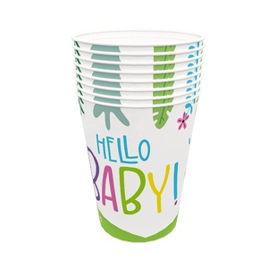 16 invités 1st Bébé Douche Jungle <span class=keywords><strong>Safari</strong></span> Animaux Jetable Vaisselle Plaque Tasse Serviette Bonjour Bébé Heureux de Fête D'<span class=keywords><strong>anniversaire</strong></span> Décoration - Product Image 5