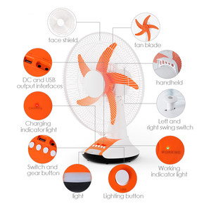 16 Inch 3-Tốc Độ 6V AC/DC Năng Lượng Mặt Trời Bàn Fan Có Thể Sạc Lại Nhựa Bảng Fan LED Ánh Sáng 3 Tốc Độ Gió Có Thể Sạc Lại Fan Với Năng Lượng Mặt Trời Bảng Điều Khiển - Product Image 2