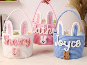 Personalized Baby <strong>Basket</strong> Shower Gift 100% Cotton Cartoon Style Bedroom Use Single Tier <strong>Sewing</strong> Storage Toy <strong>Basket</strong> for Newborn - Product Image 6