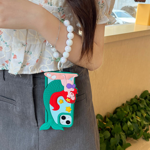 <span class=keywords><strong>Coque</strong></span> de téléphone 3D stéréoscopique <span class=keywords><strong>Ariel</strong></span> Princess avec bracelet pour IPhone 14 13 12 11 Pro Max 14 Pro Couverture arrière souple en silicone - Product Image 3