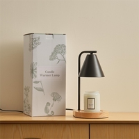 Lampe chauffe-cire électrique minimaliste en bois de luxe moderne pour aromathérapie, idéale pour chambre, salon, restaurant