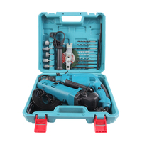 Amoladora Angular con Cable de 220V, Kit de Taladro Eléctrico con Motor de Cobre, para Cortar, Esmerilar y Pulir, para el Hogar, Taller, Bricolaje, Juego de Herramientas Eléctricas