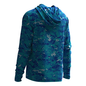 Camisa de Pesca para Hombre, Estampado de Camuflaje Azul, 100% Poliéster, <span class=keywords><strong>UPF</strong></span> 50, Impermeable, Resistente al Viento, Secado Rápido, Transpirable - Product Image 5