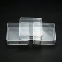 Boîte de rangement carrée transparente en plastique PS 6x6x2cm, 50ml, couleur personnalisable, boîte cadeau avec couvercle pour bijoux, petites pièces