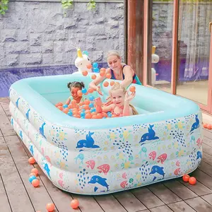 Inflatable Pool for Kids, 94.5" X 65" X 24" Pool with Unicorn Spray, Lounge Blow up Pool for Kiddie Ball Pit