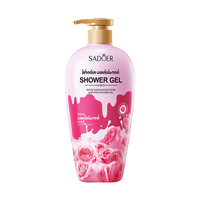 Gel Douche SADOER Bois de Santal Blanc et Rose 1000ml Nettoyage en Profondeur Hydratant Lissant Parfum Longue Durée pour Femme