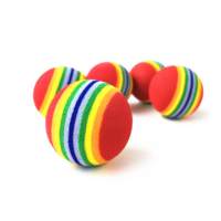 Prix direct usine arc-en-ciel élastique balle silencieuse chatouiller jouet pour chat amusant jouets à mâcher pour animaux de compagnie pour chat fournitures