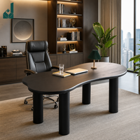 Tavolo da Conferenza di Design Nordico in MDF, Scrivania per Ufficio Moderna e Semplice, Tavolo per Computer dalla Forma Irregolare, Scrivania per Spazi di Lavoro