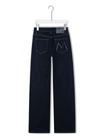 YUANBOFEI Jeans en denim brut vintage à jambe droite décontractés à coupe régulière respirants doublés de polaire à taille mi-haute pour femmes